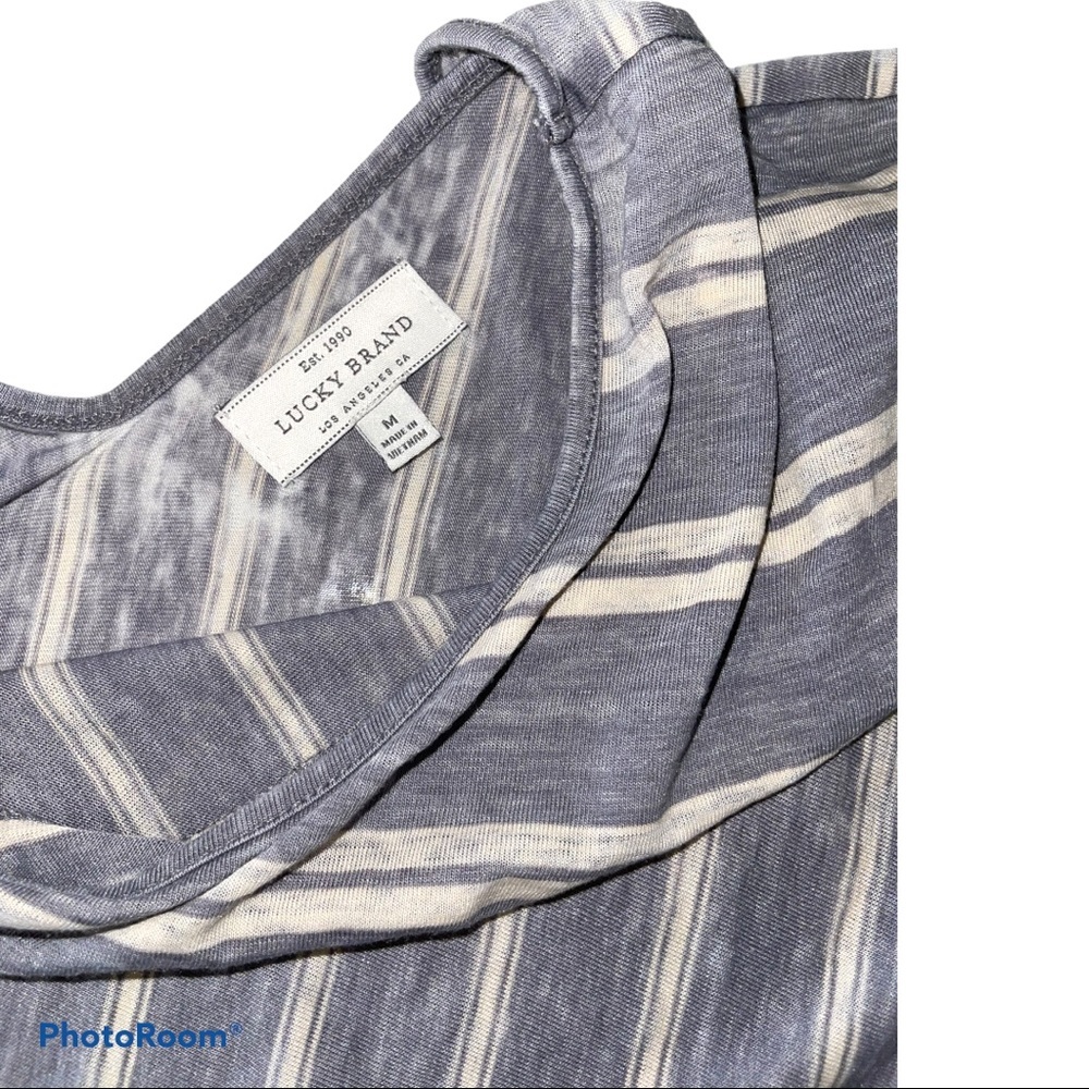 Lucky Brand Ruffle sleeve striped blouse - Picture 5 of 6